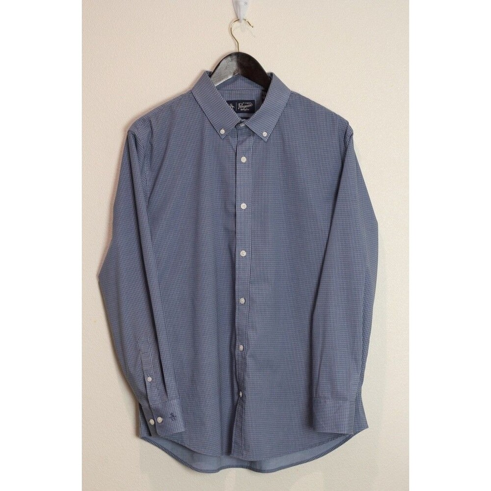 Penguin by Munsingwear Men's Heritage plaid blue 16-16.5 32/33 Large Slim Fit